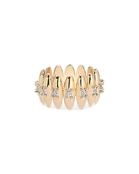 Ettika Baguette Crystal Oval Dome Band Ring