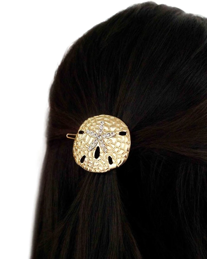 Crystal Sand Dollar Hair Barrette