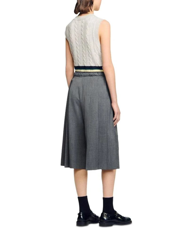Pleated Long Shorts