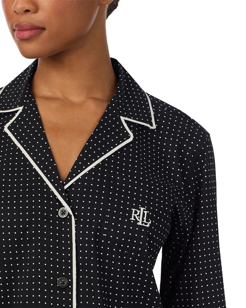 Long Sleeve Woven Pajama Set