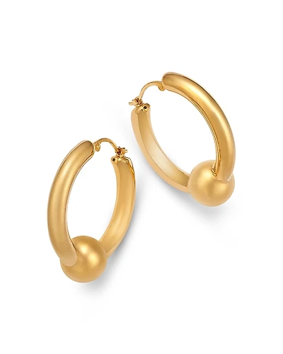 Bloomingdale's Fine Collection Polished Bead Hoop Earrings