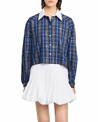 Rhinestone Button Front Shirt