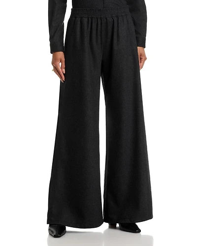Wool Blend Wide Leg Pants