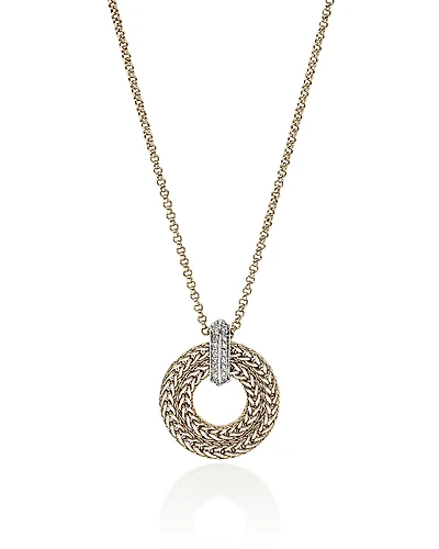 John Hardy 14K Yellow Gold Icon Diamond Link Pendant Necklace, 16-18