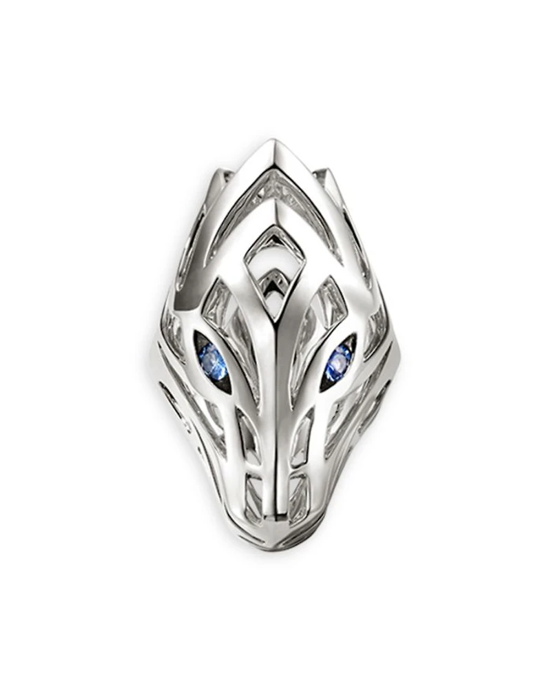 Sterling Silver Blue Sapphire Sapphire Naga Saddle Ring