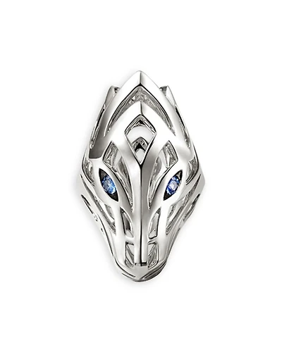 Sterling Silver Blue Sapphire Sapphire Naga Saddle Ring