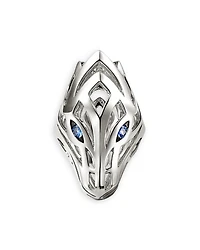 Sterling Silver Blue Sapphire Sapphire Naga Saddle Ring