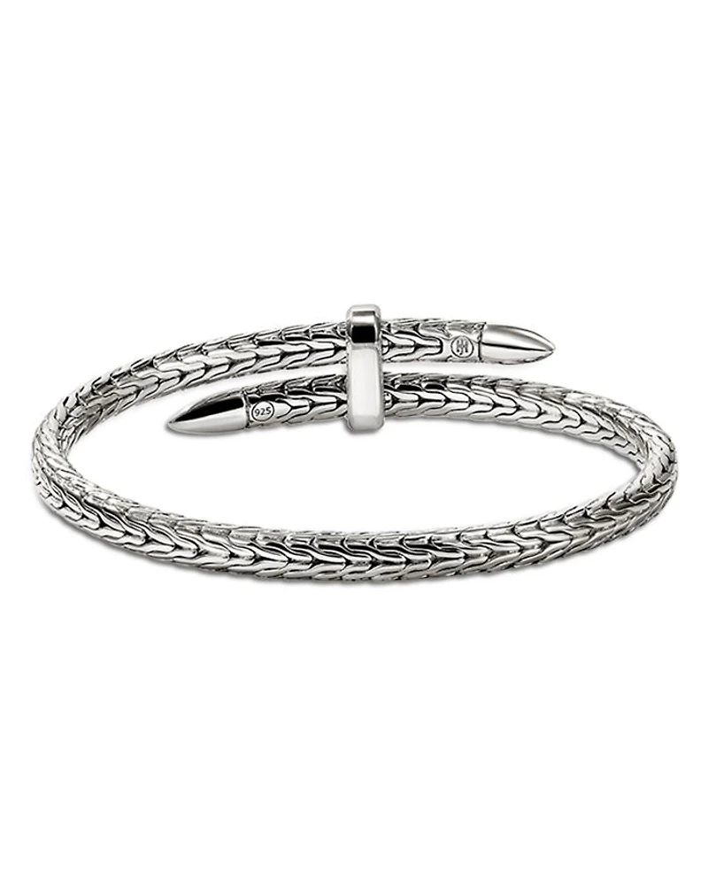 Sterling Silver Blue Sapphire Spear Flex Cuff Bracelet