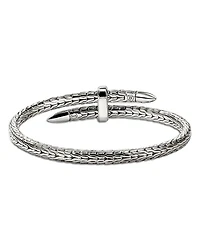 Sterling Silver Blue Sapphire Spear Flex Cuff Bracelet