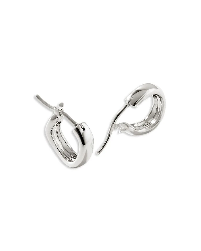 Sterling Silver Surf Huggie Hoop Earrings