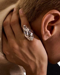 Sterling Silver Blue Sapphire Sapphire Naga Saddle Ring