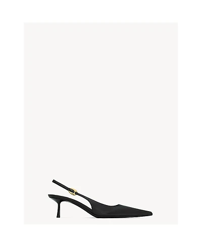 Saint Laurent Women's Vendome Flared Stiletto Mid Heel Slingback Pumps
