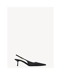 Saint Laurent Women's Vendome Flared Stiletto Mid Heel Slingback Pumps
