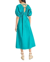 Puff Sleeve Midi Dress