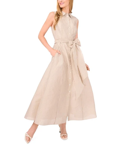 Sleeveless Midi Shirt Dress