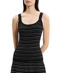 Theory Ribbed Contrast Stripe Tank