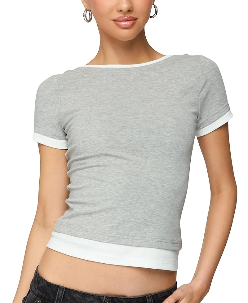 Edikted Julietta Contrast Layered T Shirt