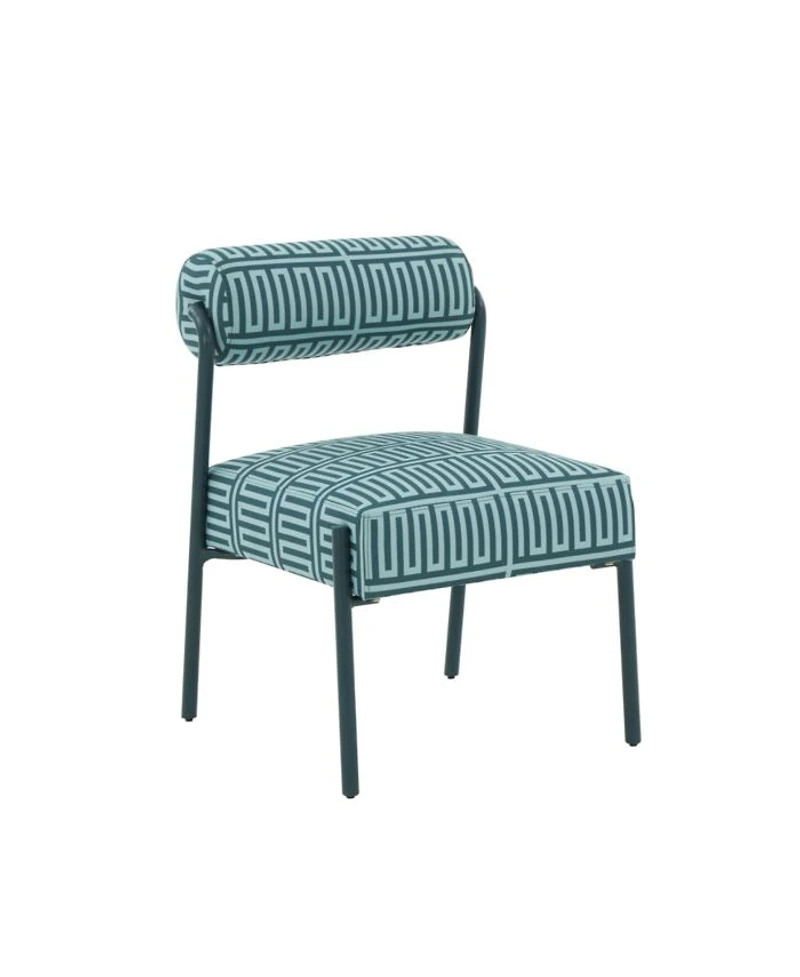 Jolene Patterned Linen Accent Chair