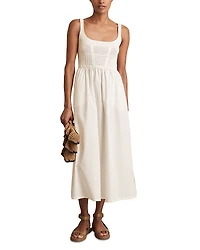 Reiss Kori Knit Cotton Mix Midi Dress