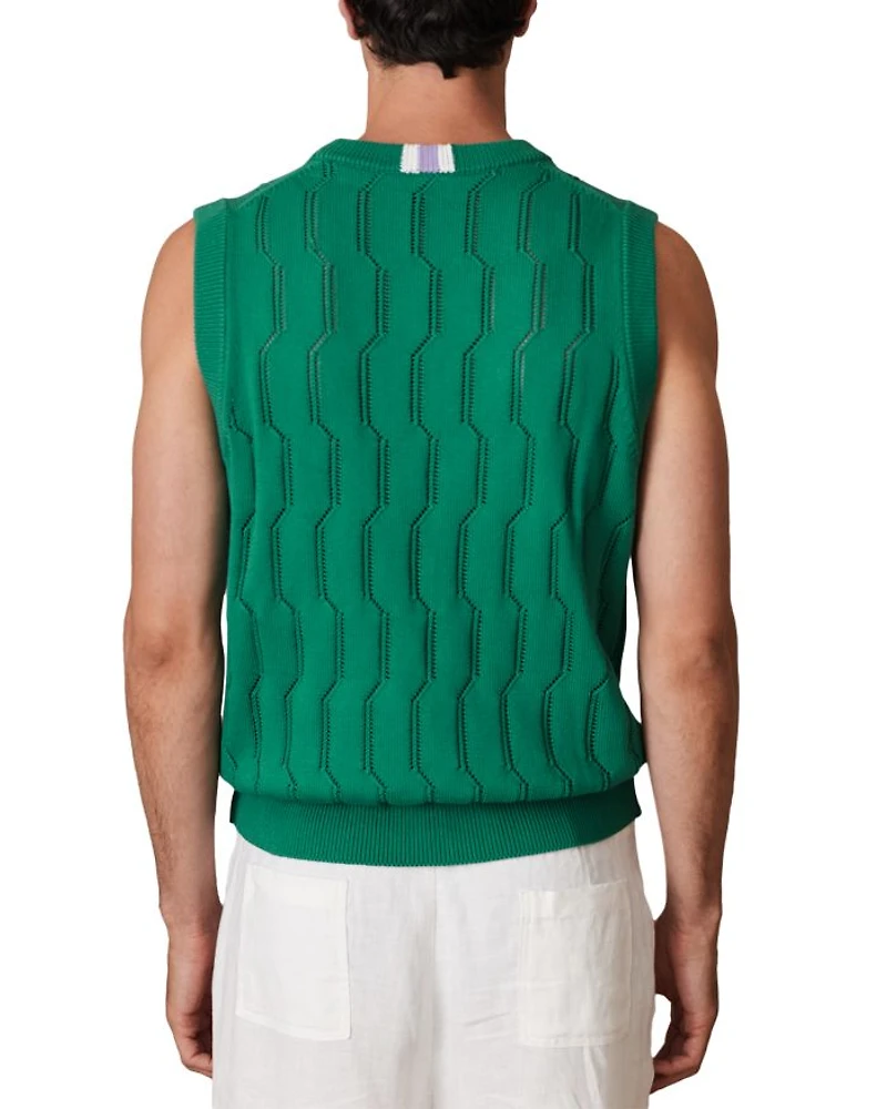 CHE SANTO Pointelle Knitted Vest