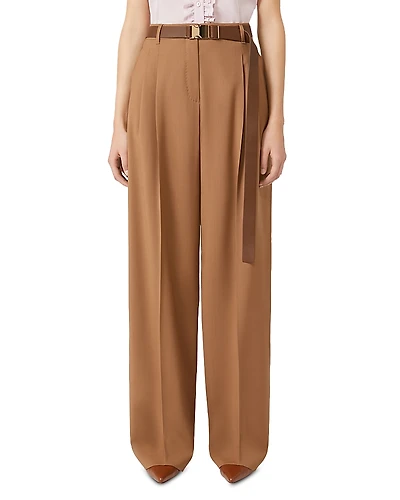 Max Mara Studio Bergamo Belted Wool Pants