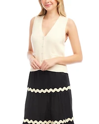 Ribbed Button Sweater Vest