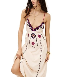 Poeme Embroidered Tie Back Dress