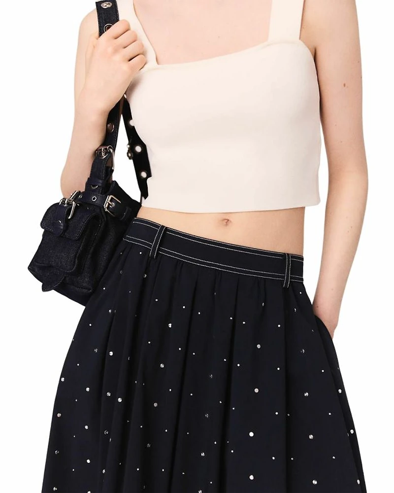 Long Studded Cotton Skirt