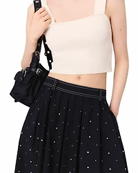 Long Studded Cotton Skirt