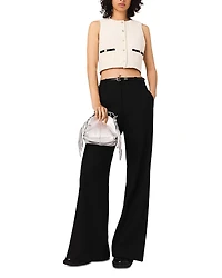 Maje Sleeveless Tweed Top