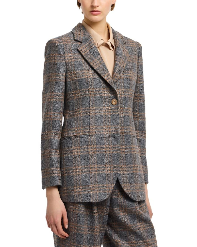 Icon Checkered Wool Blazer
