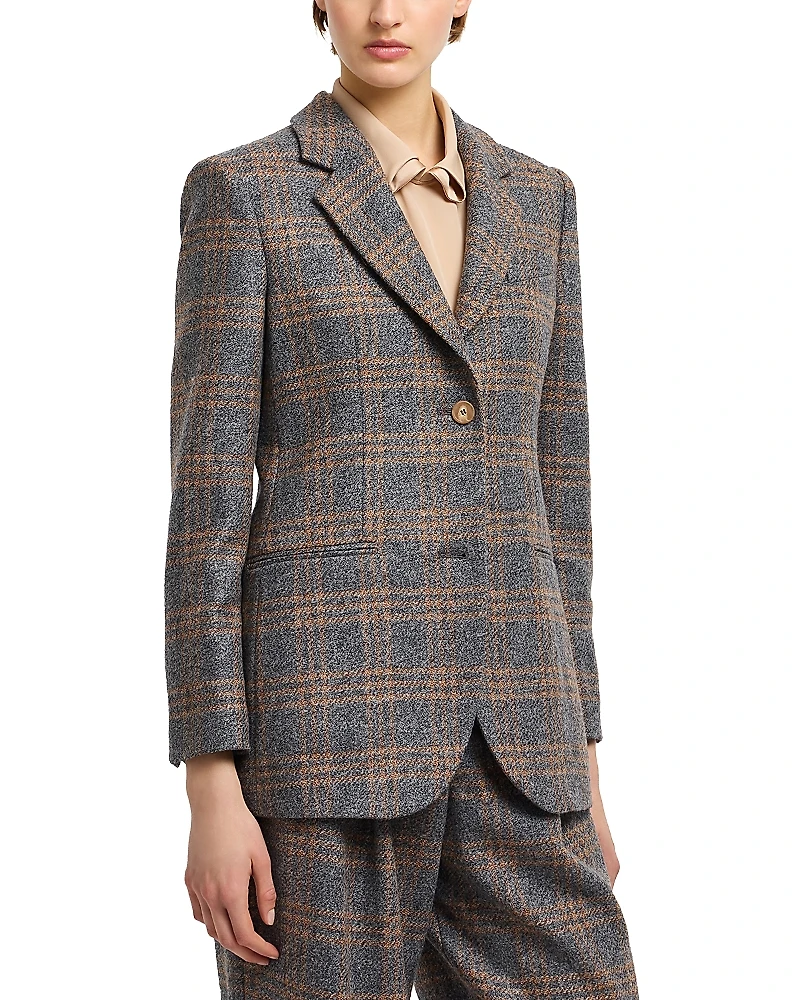 Emporio Armani Icon Checkered Wool Blazer