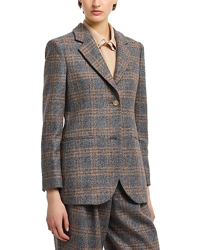 Emporio Armani Icon Checkered Wool Blazer