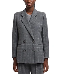 Emporio Armani Icon Checkered Flannel Wool Blend Blazer