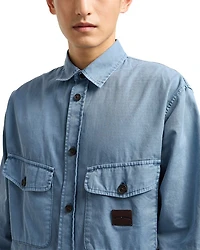 Regular Fit Twill Button Front Shirt