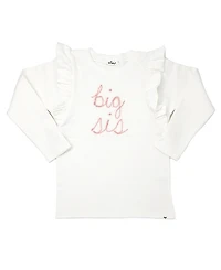 oh baby! Girls' Millie big sis Pink Sparkle Embroidered Tee