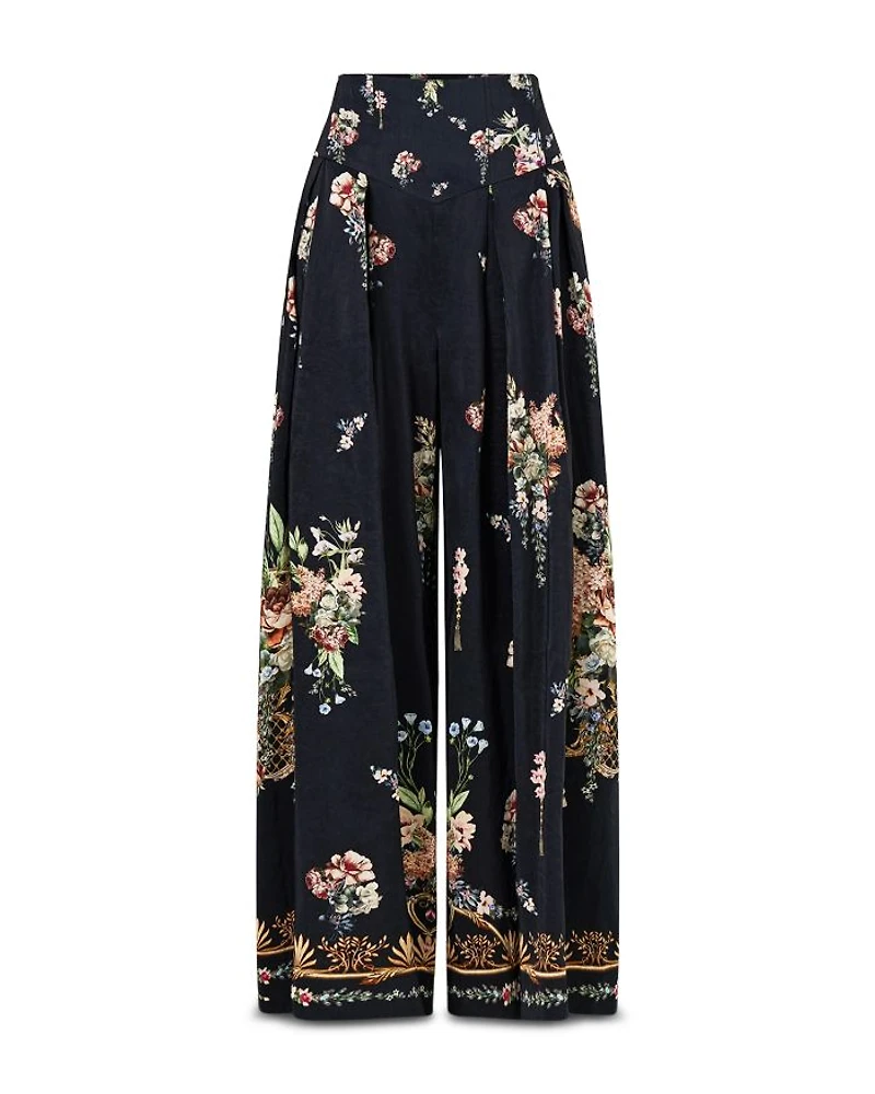 Corset Waist Wide Leg Pants