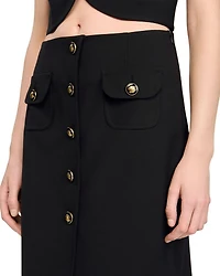 Buttoned Midi Skirt