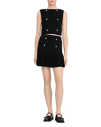 Double Breasted Ruffle Mini Skirt