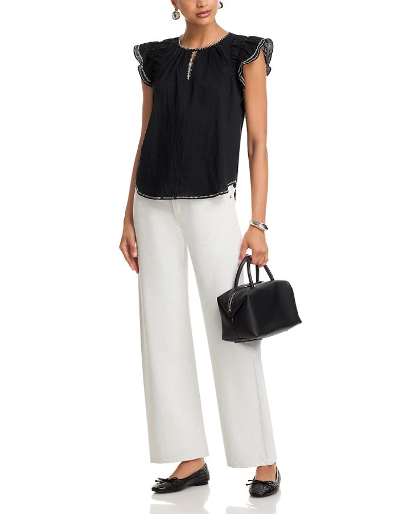 Sable Flutter Sleeve Top