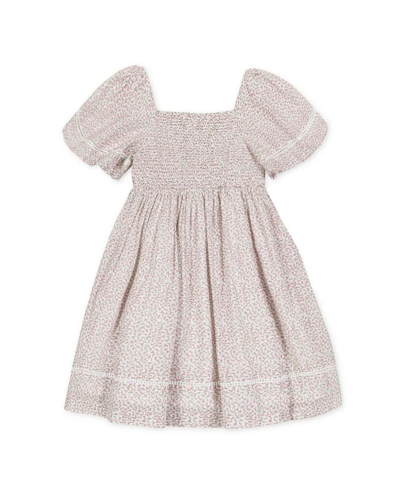 Hope & Henry Girls' Organic Smocked Bell Sleeve Dress - Little Kid, Big Kid