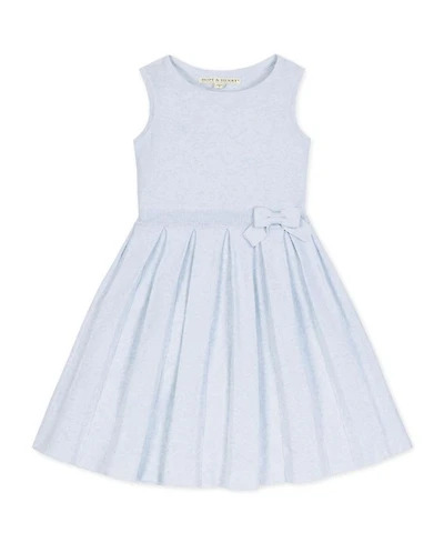 Hope & Henry Heirloom Girls' Organic Sleeveless Pleated Sweater Dress with Bow - Little Kid, Big Kid