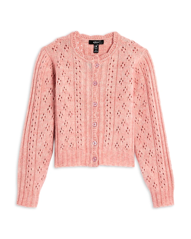 Aqua Girls' Bjarnros Long Sleeve Cardigan, Big Kid, Little Kid - Exclusive