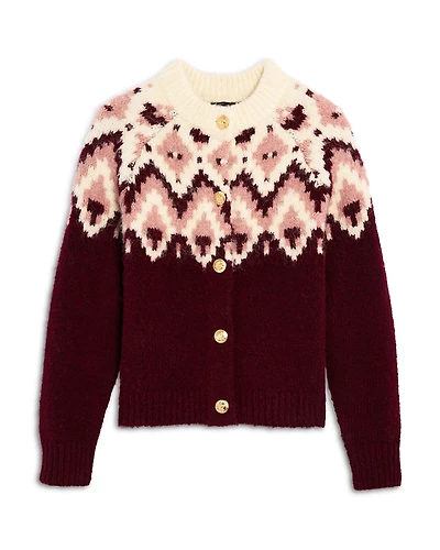 Aqua Girls' Fair Isle Cardigan, Big Kid - Exclusive