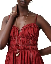 Faelyn Picot Trim Side Slit Maxi Dress