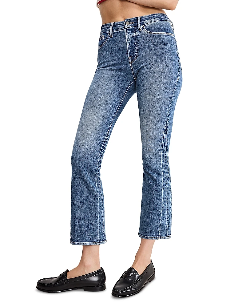 Good American Legs Cropped Mini Bootcut Jeans