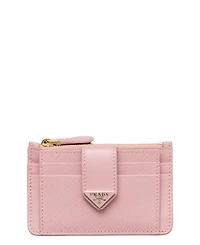 Saffiano And Smooth Leather Card Holder