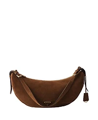 Prada Demi-Lune Large Suede Shoulder Bag