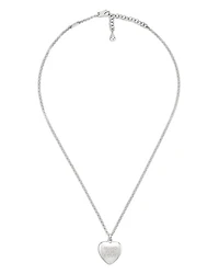 Sterling Silver Blind for Love Double G Heart Pendant Necklace, 19.7-21.7"