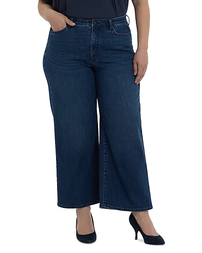 Nydj Plus Brodi High Rise Wide Leg Ankle Jeans